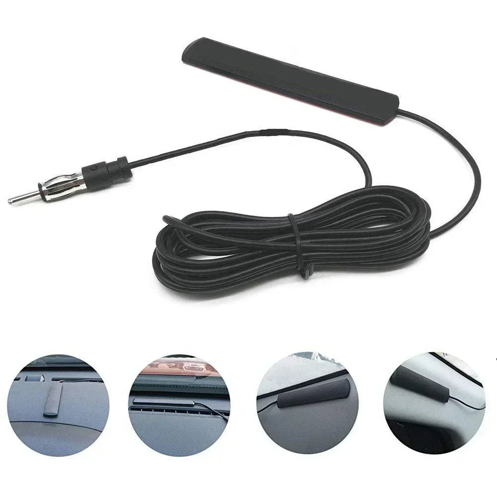 DC 5-12V Car Interior Hidden Amplified Antenna 85-860Mhz Car Electronic Radio Antenna Car Radio Patch Aerial for Truck Boat Auto Oasis Select
