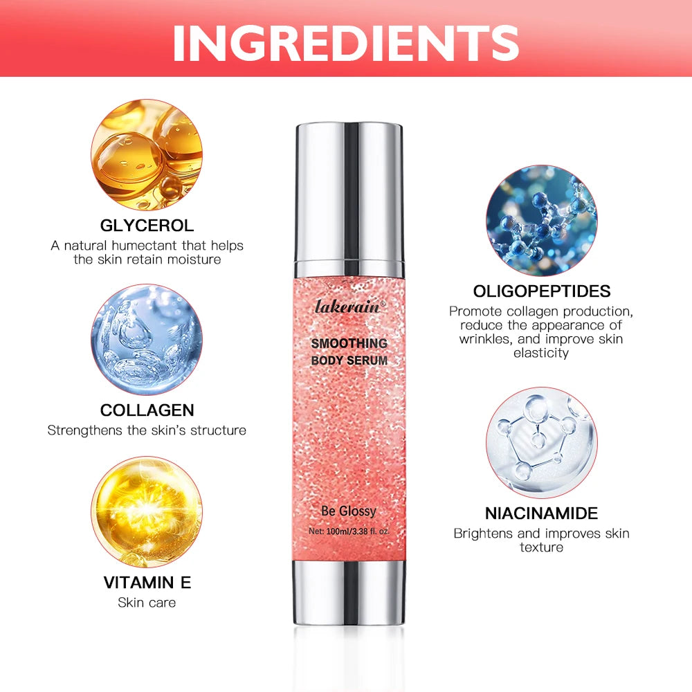 Smoothing Body Serum Face Serum Moisturizing brightning Vitamin E Hyaluronic Acid Facial Serum Shrink Pores BGlossy Body Serum Oasis Select