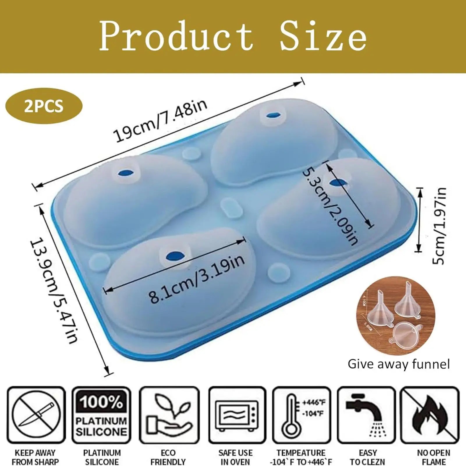 Mousse Molds Silicone 3D Mango Shape Soap Molds Cake Mould 4-Cavity for Jelly Pudding Chocolate Holiday Party Planners Kitchen Oasis Select