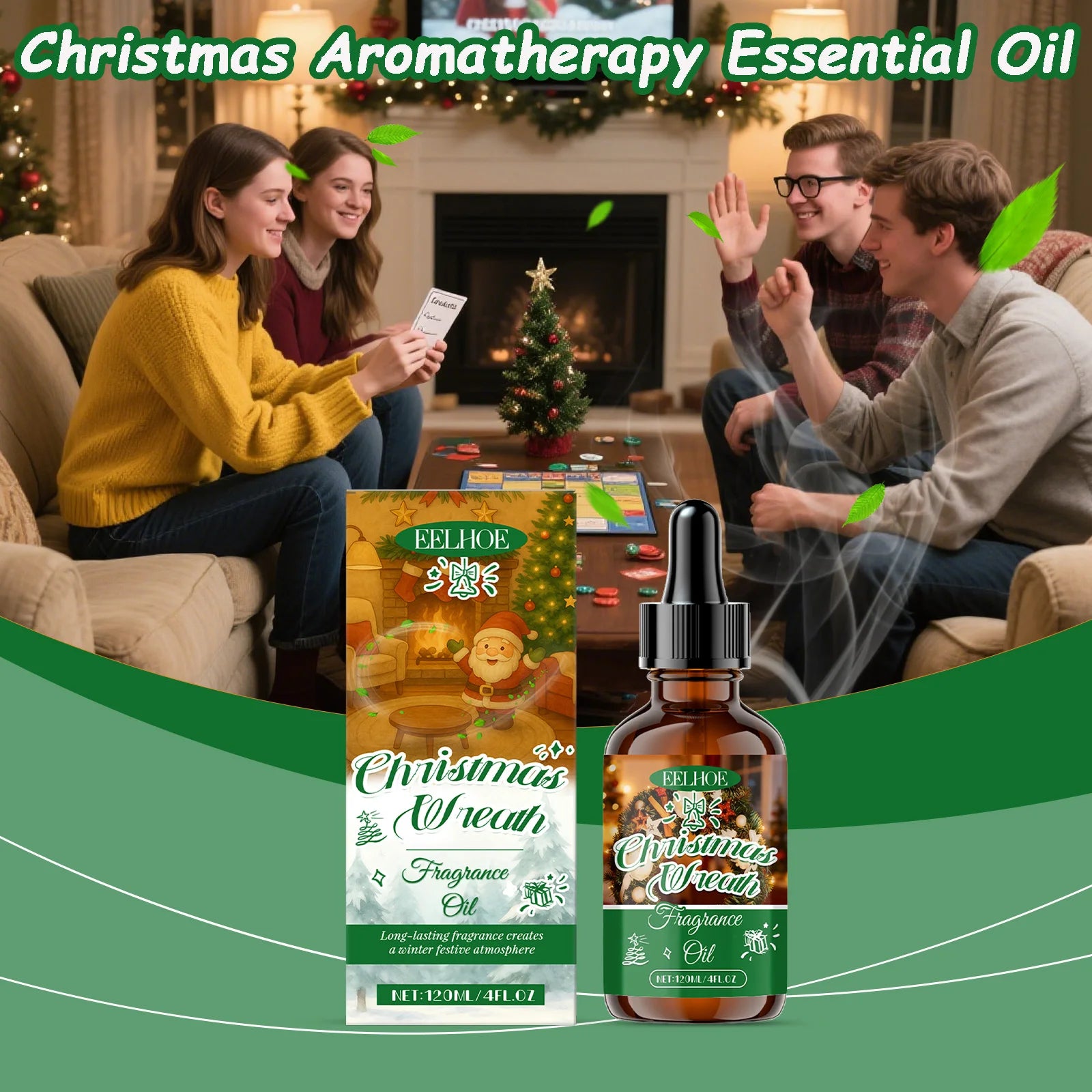 120ml Christmas Aromatherapy Essential Oil for Aroma Diffusers Festive Home Warm Cozy Holiday Atmosphere Air Freshener Oasis Select