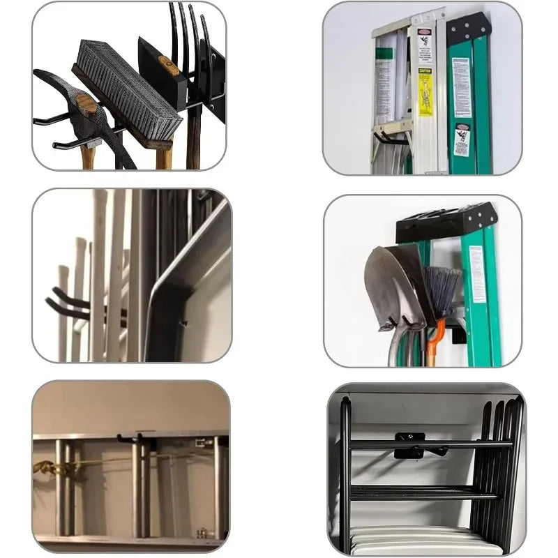 Heavy Duty Tool Storage System Hooks Wall Holder Garage Storage Multi-Purpose Garden Tool Organizer For Garage Wall Hook Oasis Select