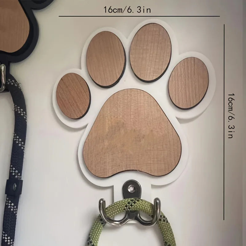 Fashionable Wooden Paw Print Wall Hooks, Polished, Handcrafted Towel and Clothing Hangers Oasis Select