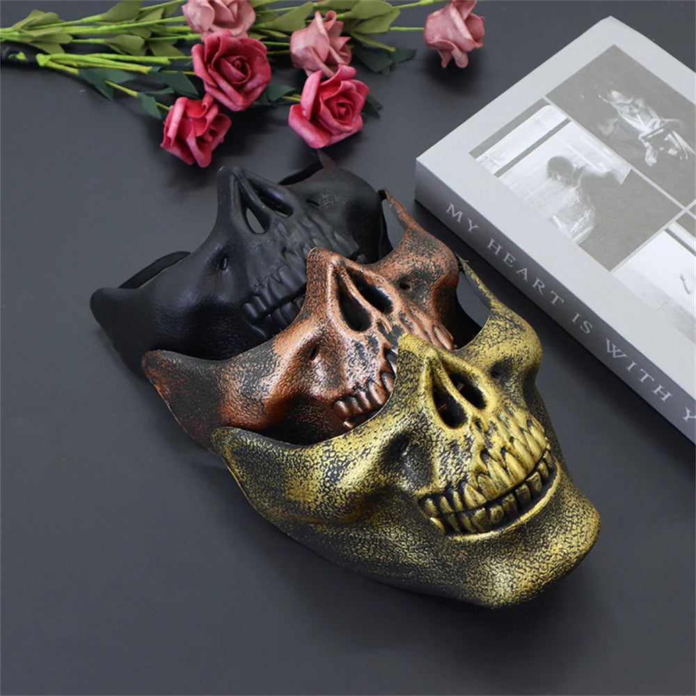 Halloween Skeleton Warrior Half Face Mask | Skull Cosplay
