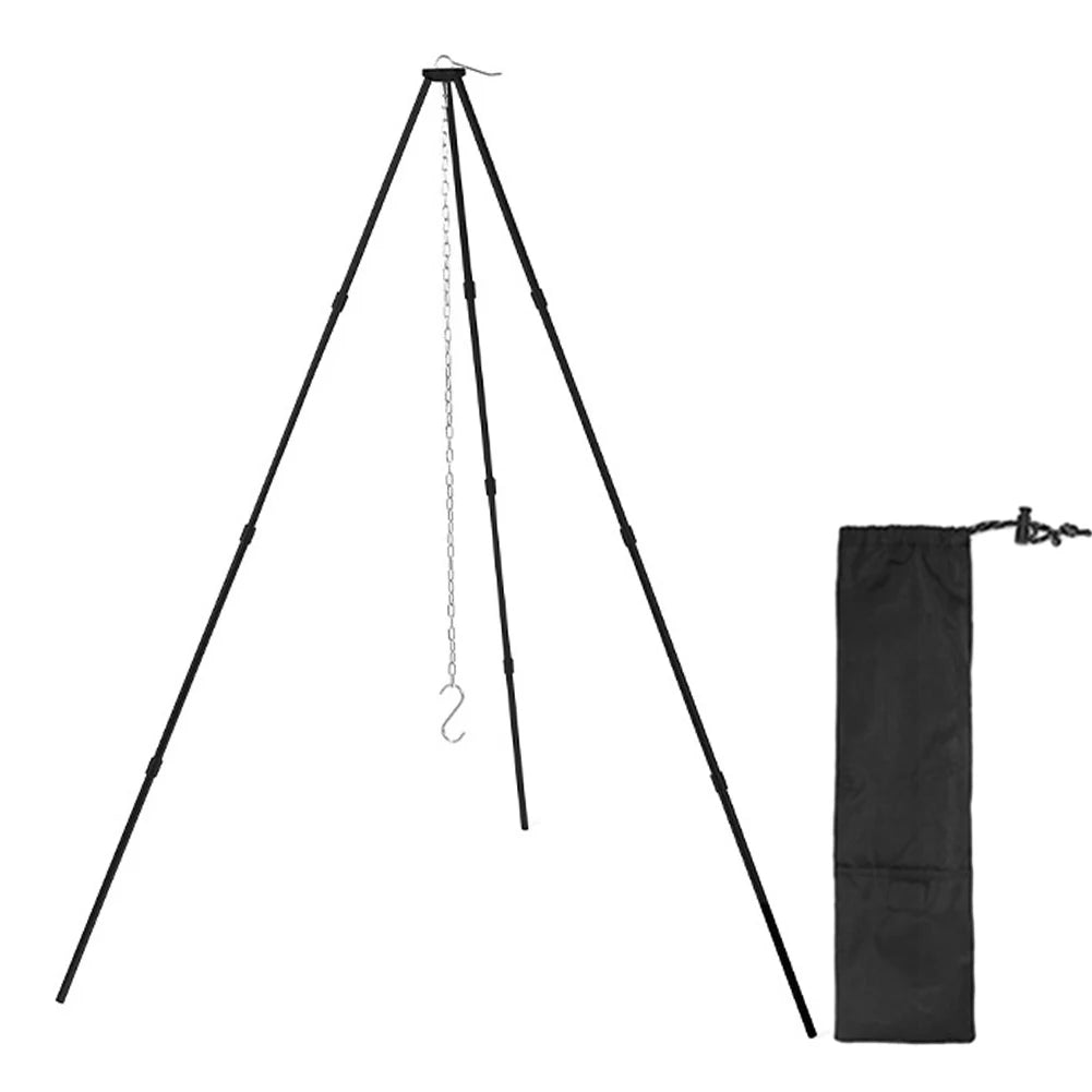 Camping Bonfire Tripod – Aluminum Alloy Detachable Stand Campfire Cooking Tripod Oasis Select Black Large spain