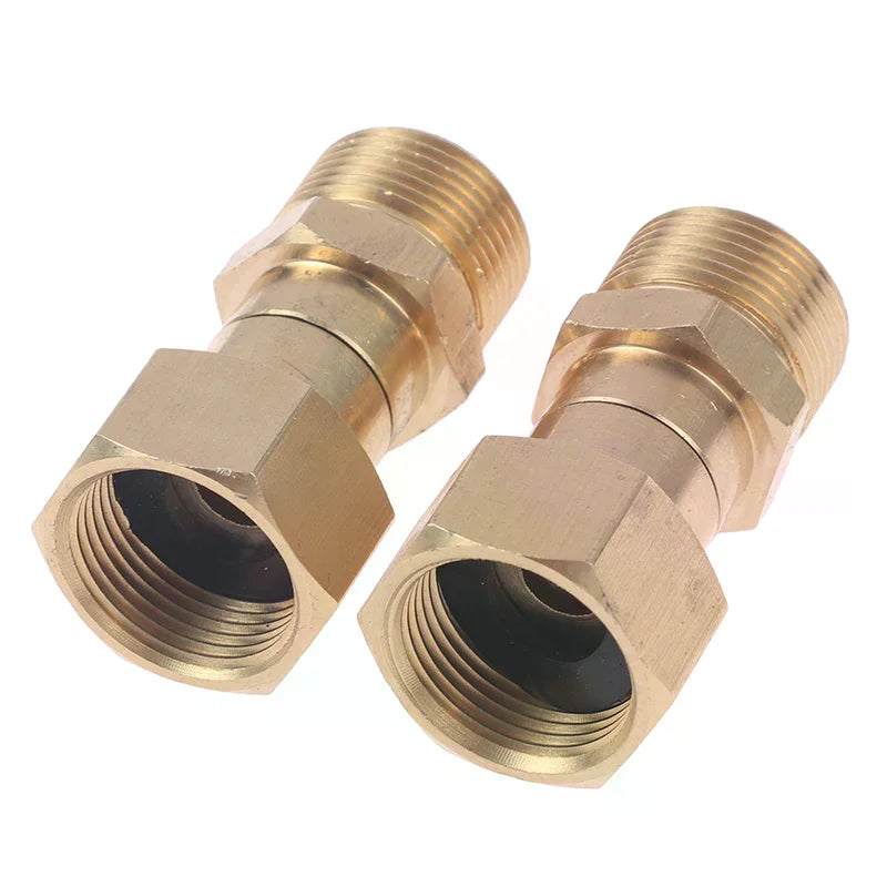 360 Degree Rotation Hose Sprayer Connector Brass High Pressure M22 14mm Thread Washer Swivel Joint Connector Hose Fitting Oasis Select