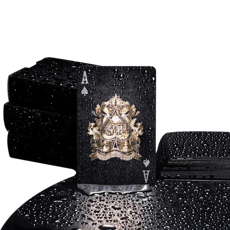Black Rose Deck Poker Frosted Waterproof Plastic Playing Cards Texas Poker Collection Commemorative Chess Practical Party Gift Oasis Select