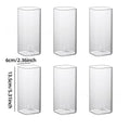 6pcs High-Temperature Resistant Transparent Square Single-Layer Glass Cup Set - Large Capacity Borosilicate Glass Party Cups Oasis Select 350ml 6Pcs