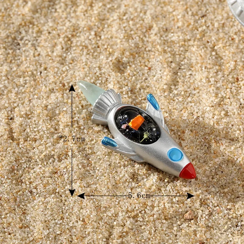 Figurines Miniature Cute Cartoon Astronauts Bunny Micro Landscape Ornaments for Home Decorations Rabbit Crafts Room Desk Decor Oasis Select 8