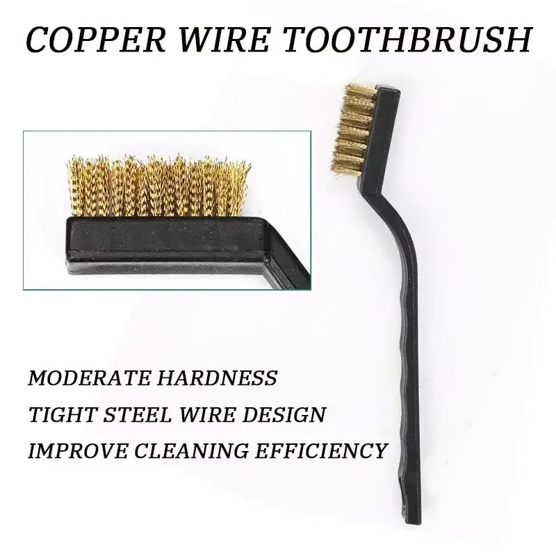 6 Or12 Pcs Industrial Toothbrush Mini Copper Steel Wire Brush Stainless Steel Wire Brush Dirt Hard Cleaning Toothbrush Oasis Select