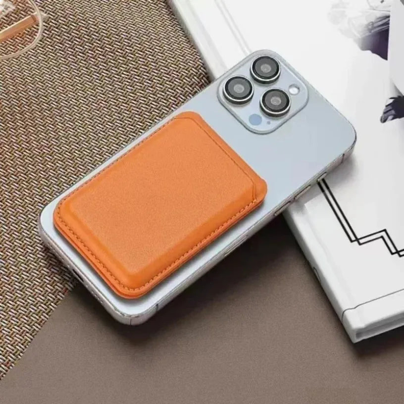 Magnetic Wallet Card Holder for IPhone 17Pro 16 15 14 13 12 Lightweight Magnetic Leather Phone Holder Pouch Stand for Magsafe Oasis Select