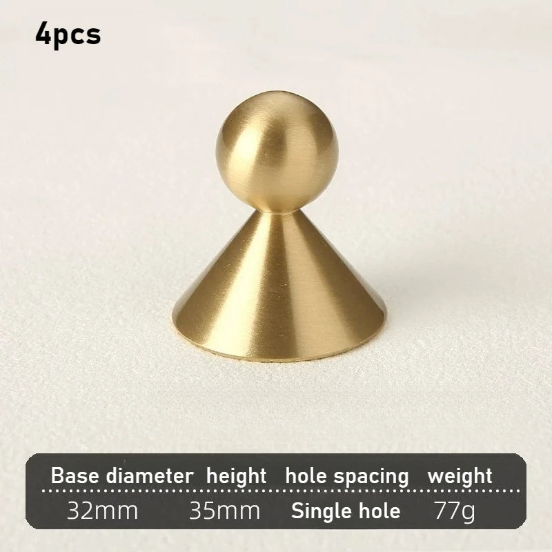 Brass French Retro Style Wind Cabinet Door Light Luxury Wardrobe Drawer Round Furniture Gold Silver Antique Bronze Handle Oasis Select Copper color 4PCS