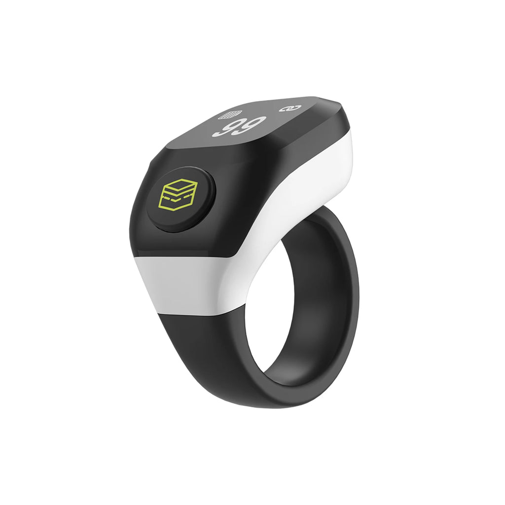 BT5.4 Smart Ring Counter Adjustable Sizes 18mm 20mm 22mm OLED Display Ring Counters Rechargeable for Vibration Prayer Reminders Oasis Select White China Mainland