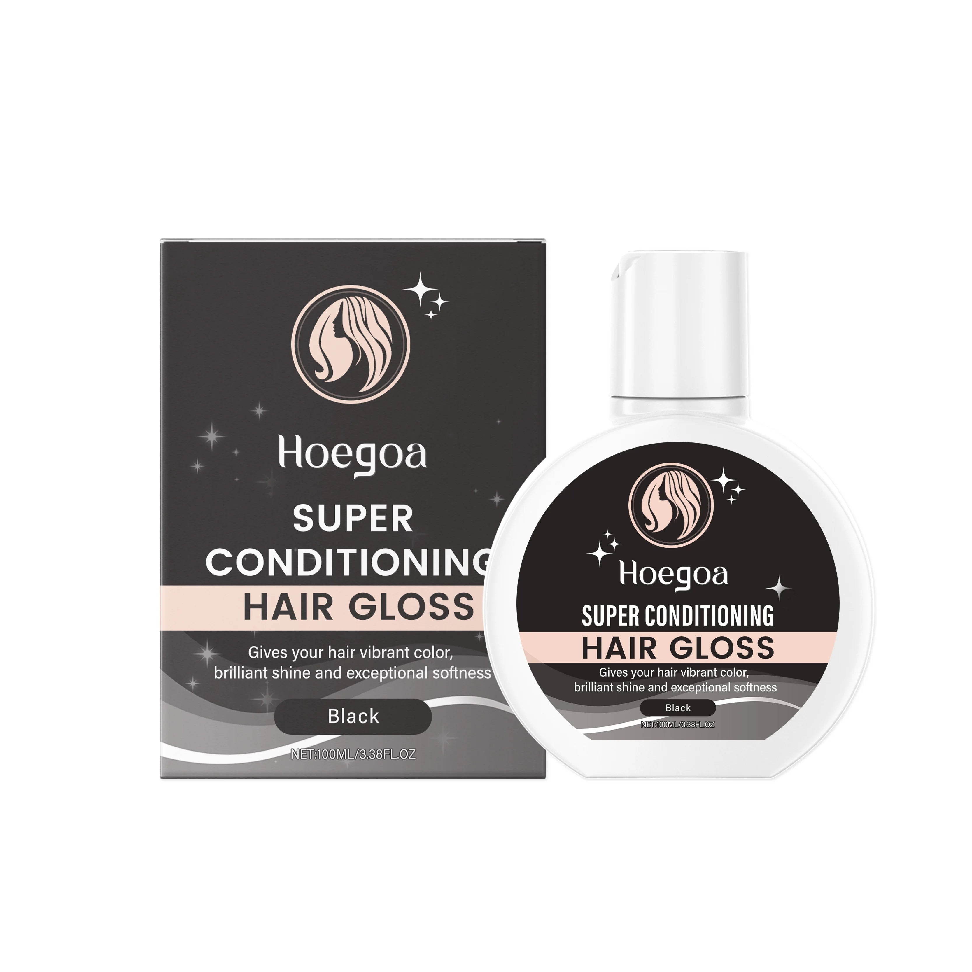 Hoegoa Anti-Frizz Hair Brightening Conditioner Enhances Hair Color Increases Hair Elasticity Shine Deep Nourishing Conditioner Oasis Select Black