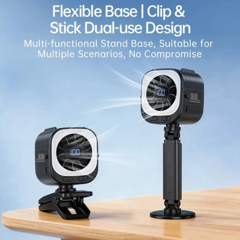 3000mAh Portable Fan Magnetic Base Fan with Reusable Adhesive 15000RPM USB Fast Charge for Metal Surfaces Wall Mount Outdoors Oasis Select