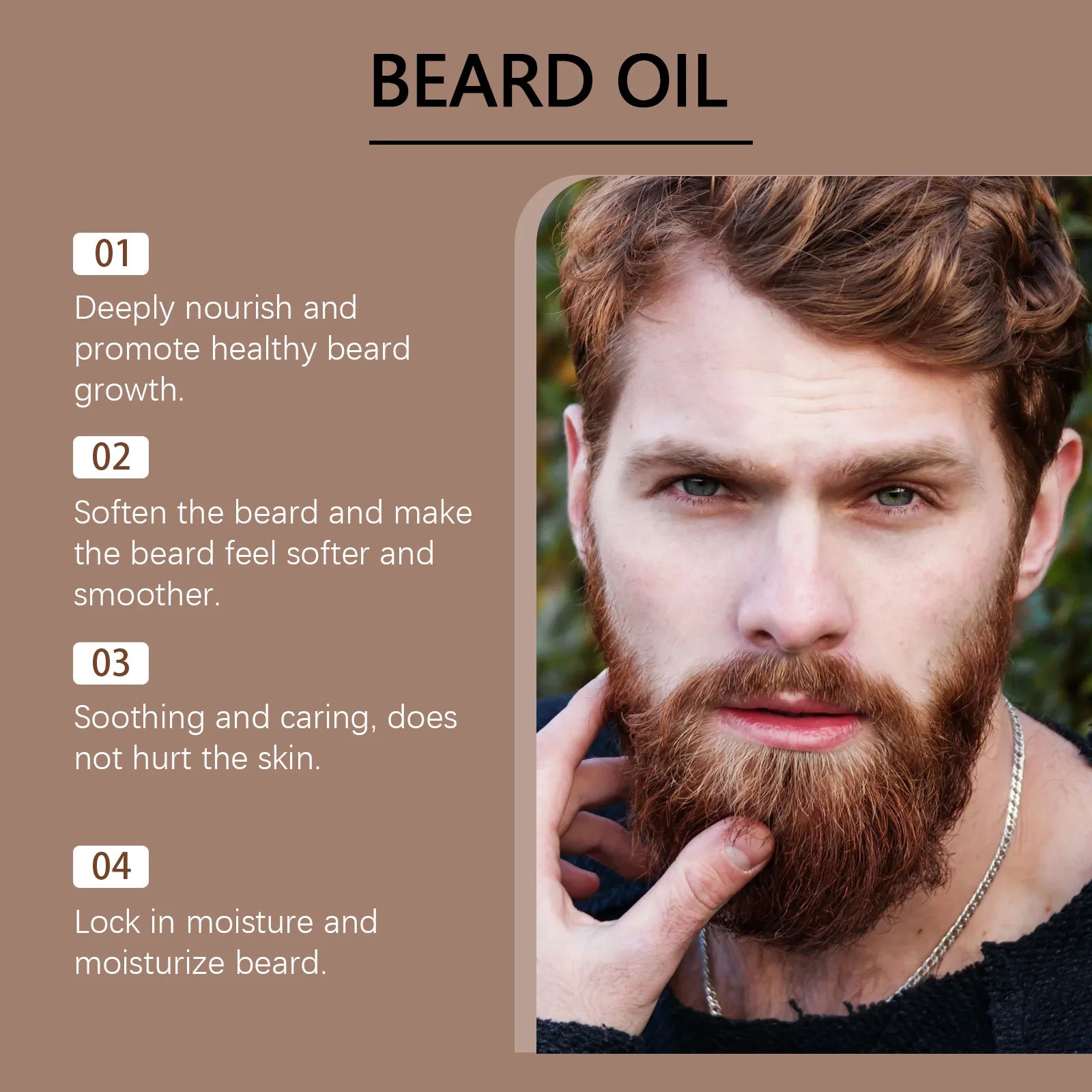Men's Beard Care Oil, deeply moisturizing, hydrating, softening and shining for a smooth, healthy long-lasting beard Oasis Select