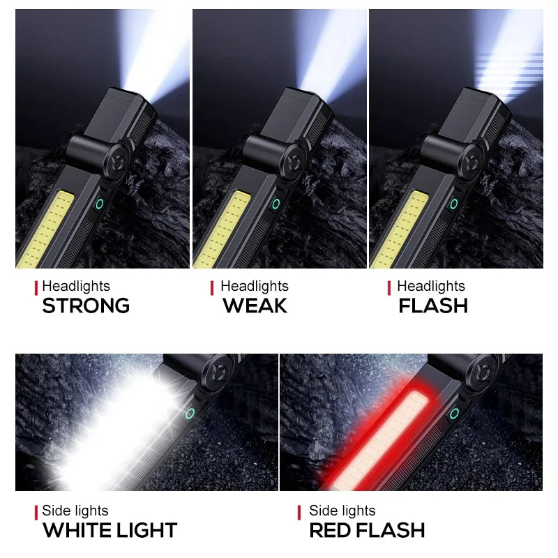 ZHIYU COB LED Work Light – USB Rechargeable L-Shape Flashlight