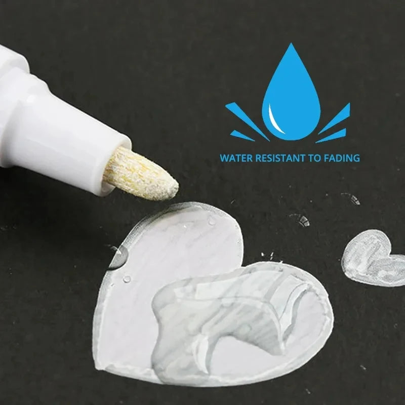 1/3PCS Car Paint Pen Waterproof Car Wheel Tire Oily Painting Mark Pen Auto Rubber Tyre Tread CD Metal Permanent Paint Marker Oasis Select