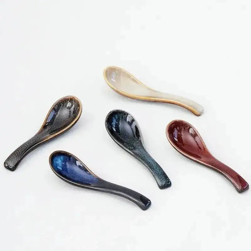 Kiln-fired Spoons Rice Spoons Soup Porridge Dessert Spoons Household Restaurant Oasis Select