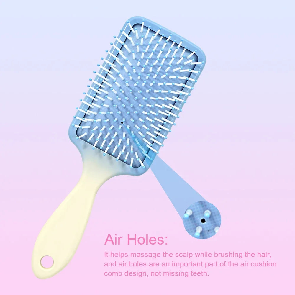 Massage Air Cushion Comb-Anti-static Air Cushion Brush Square Air Cushion Comb Plastic Handle Special For Real Hair Wigs Oasis Select