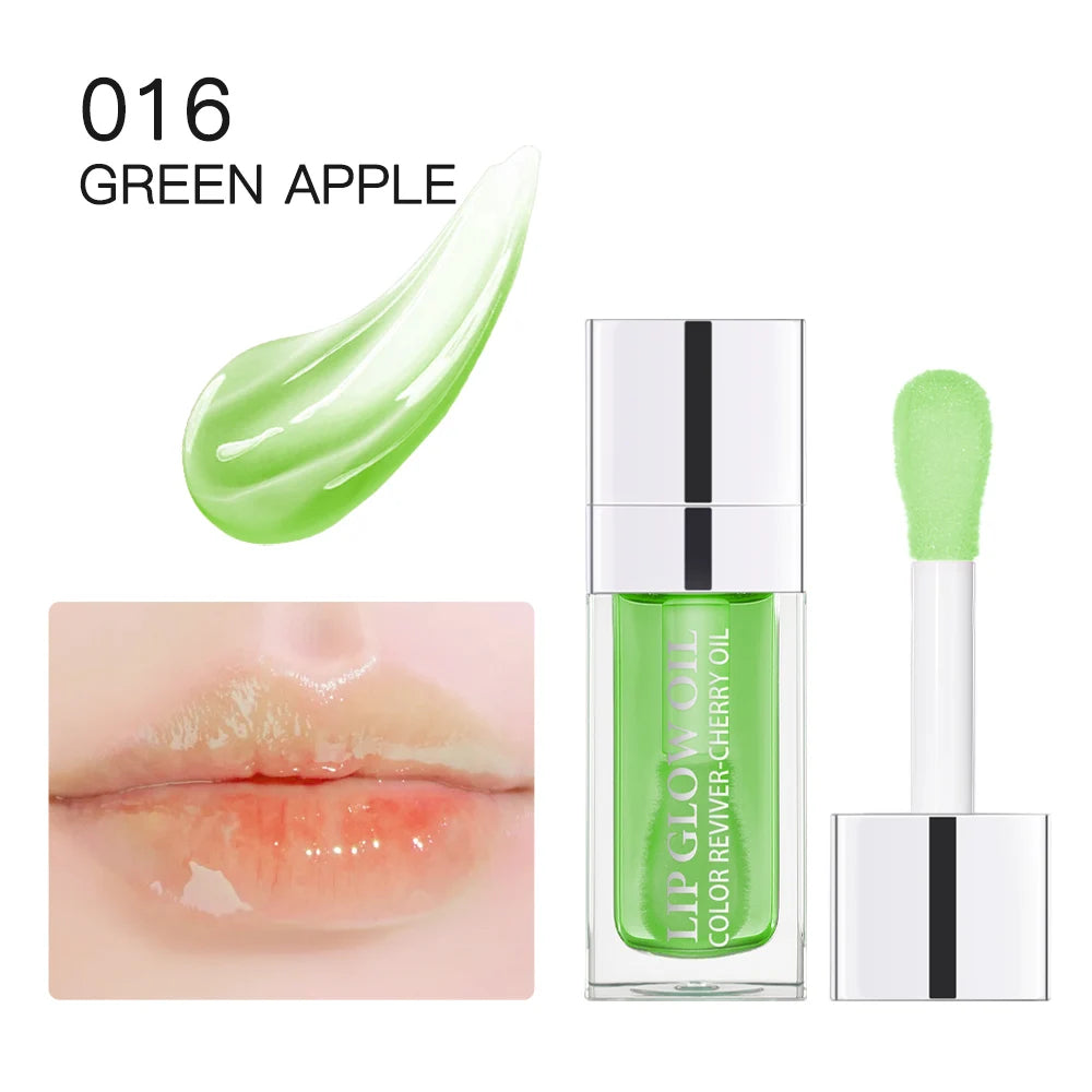 Moisturizing Lip Oil Plumping Lip Gloss Makeup Sexy Plump Lip Glow Oil Tinted Lip Plumper Clean Moisturizer Crystal Brighten Rep Oasis Select 016 green apply