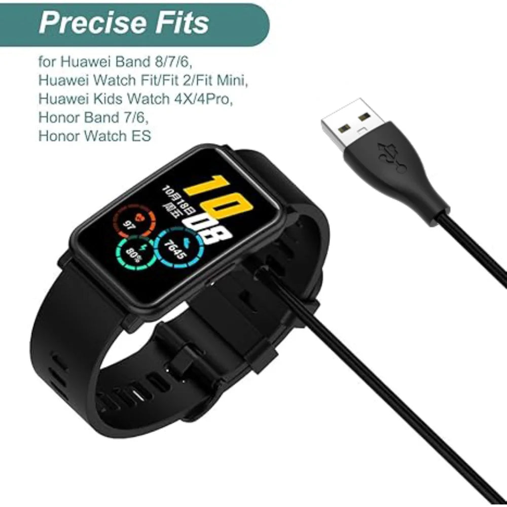 2-Pack USB Charger for Huawei Band 10/9/8/7/6 & Watch Fit Smartwatch Charger Oasis Select