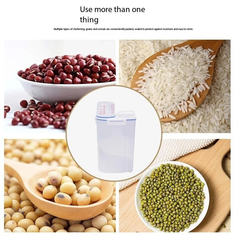 Airtight Rice & Grain Storage Container with Measuring Cup