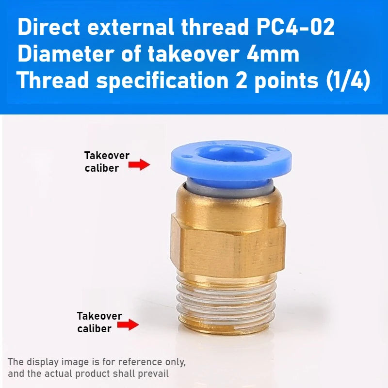 Quick Connector Tracheal Pneumatic PC8-02 Copper External Thread Straight Through Quick Insert Tracheal Connector PC1-03/12-04 Oasis Select PC 4-02 1PCS