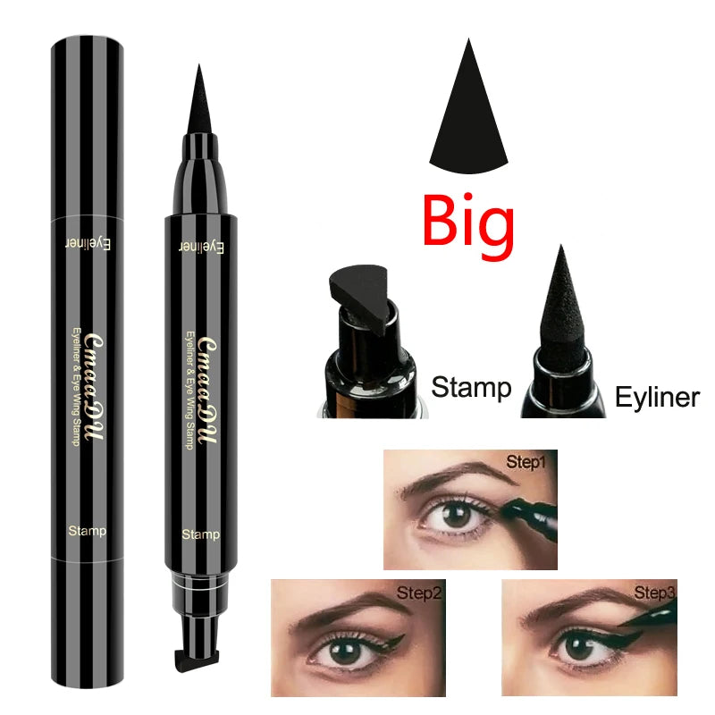 1 Pcs Black Wings Stamp Liquid Eyeliner, Easy Cat Eye Template Makeup Tool Anti-smudge, Vamp Wing, Lasting Waterproof Anti-sweat Oasis Select Big Full Size