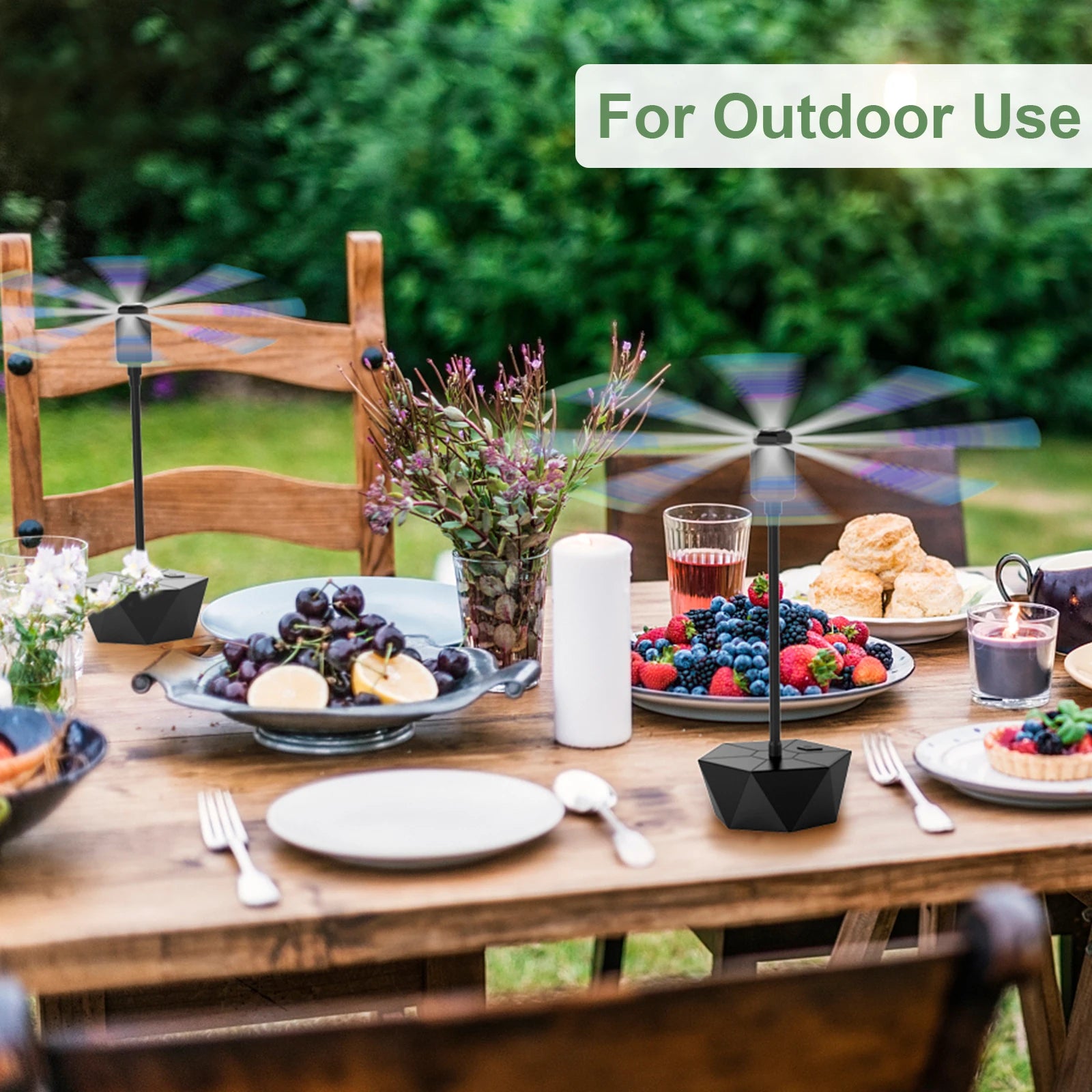 Fly Fans for Table, Soundless Fly Repellent Fan with Soft Blades and Hanging Hook, Handy for Outdoor Use Restaurant BBQ Picnic Oasis Select