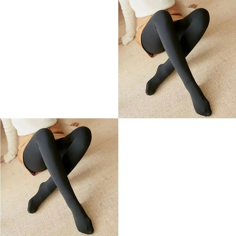 1-3pcs Fleece Tights Woman Warm Winter Pantyhose Sexy Translucent Stockings Thermal Elasticity Panty Fashion Leggings Female Oasis Select Black2-2pcs One Size