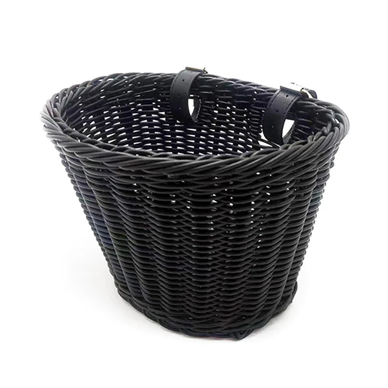 Eco-friendly Woven Rattan Baskets - Fit Scooters Baby Walkers Children's Bikes & Electric Vehicles Multiple Sizes Rattan Basket Oasis Select Black 22x18x18CM