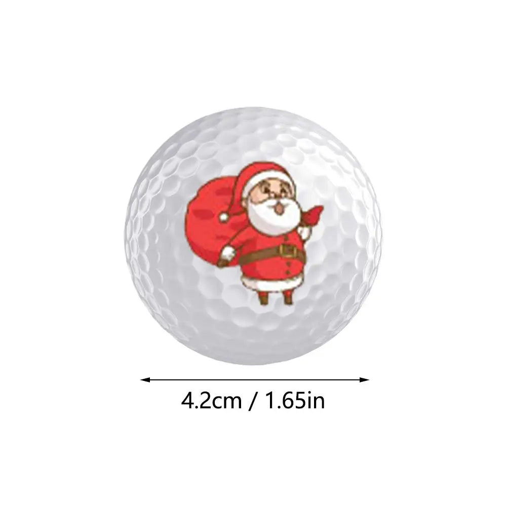 3pc golf ball，Festive Golf Balls Christmas Themed Designs With Santa Reindeer And Holiday Decorations Rubber Material Ideal Oasis Select