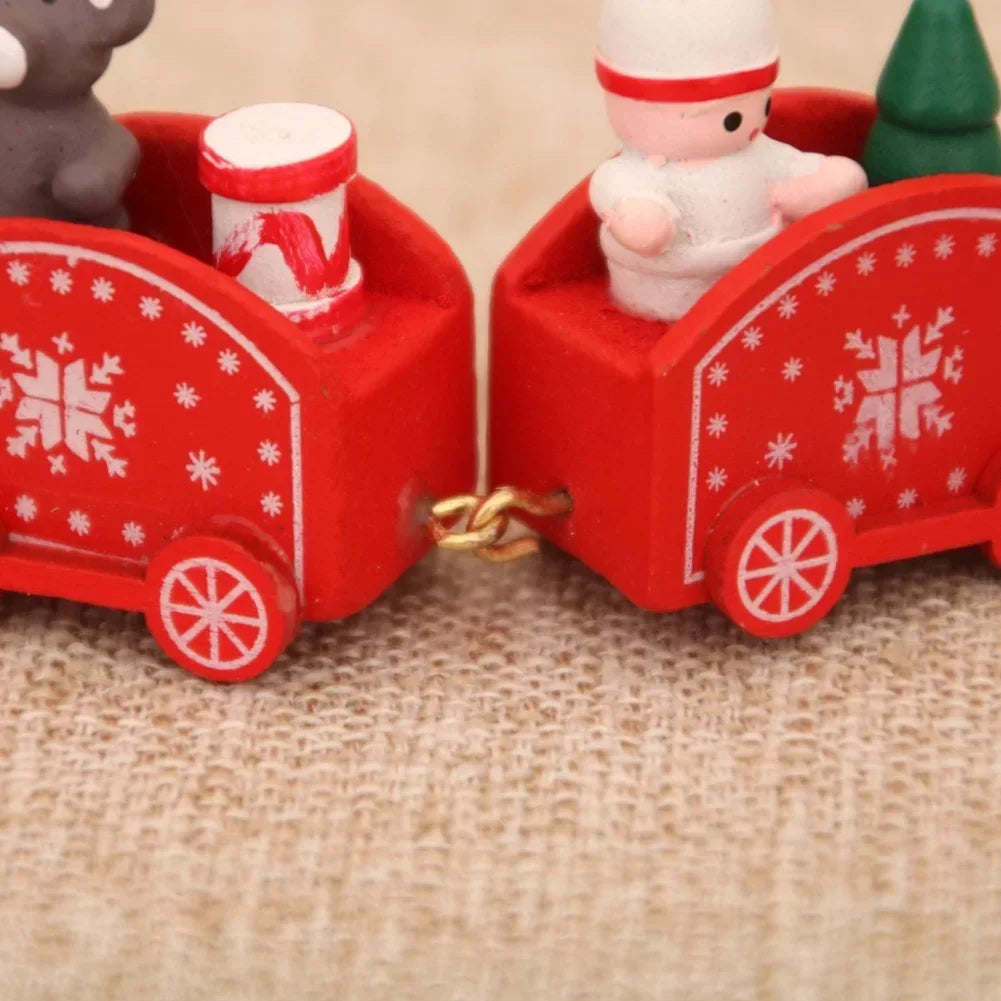 As Shown Christmas Train Decoration Charming Painted Design Easy To Arrange Sturdy Wood Material For Christmas Tree Oasis Select