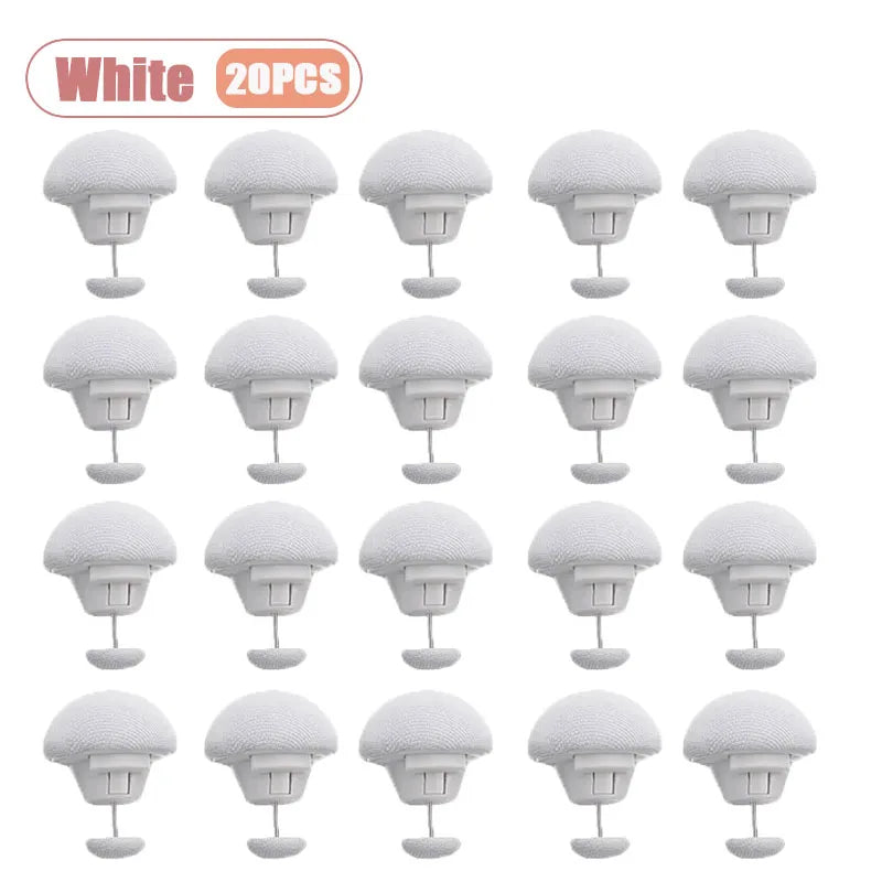 20-80PCS Mushroom Head Duvet Clip Bed Sheet Fastener No Needle Sewing Release Non Slip Ring for Quilt Cover Mattress Holder Oasis Select White-20PCS