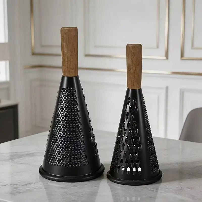 Stainless Steel Grater Wood Handle Multi-Use Kitchen Gadget For Cheese Vegetable Chocolate Garlic Potato Tomato Grating Tool Oasis Select