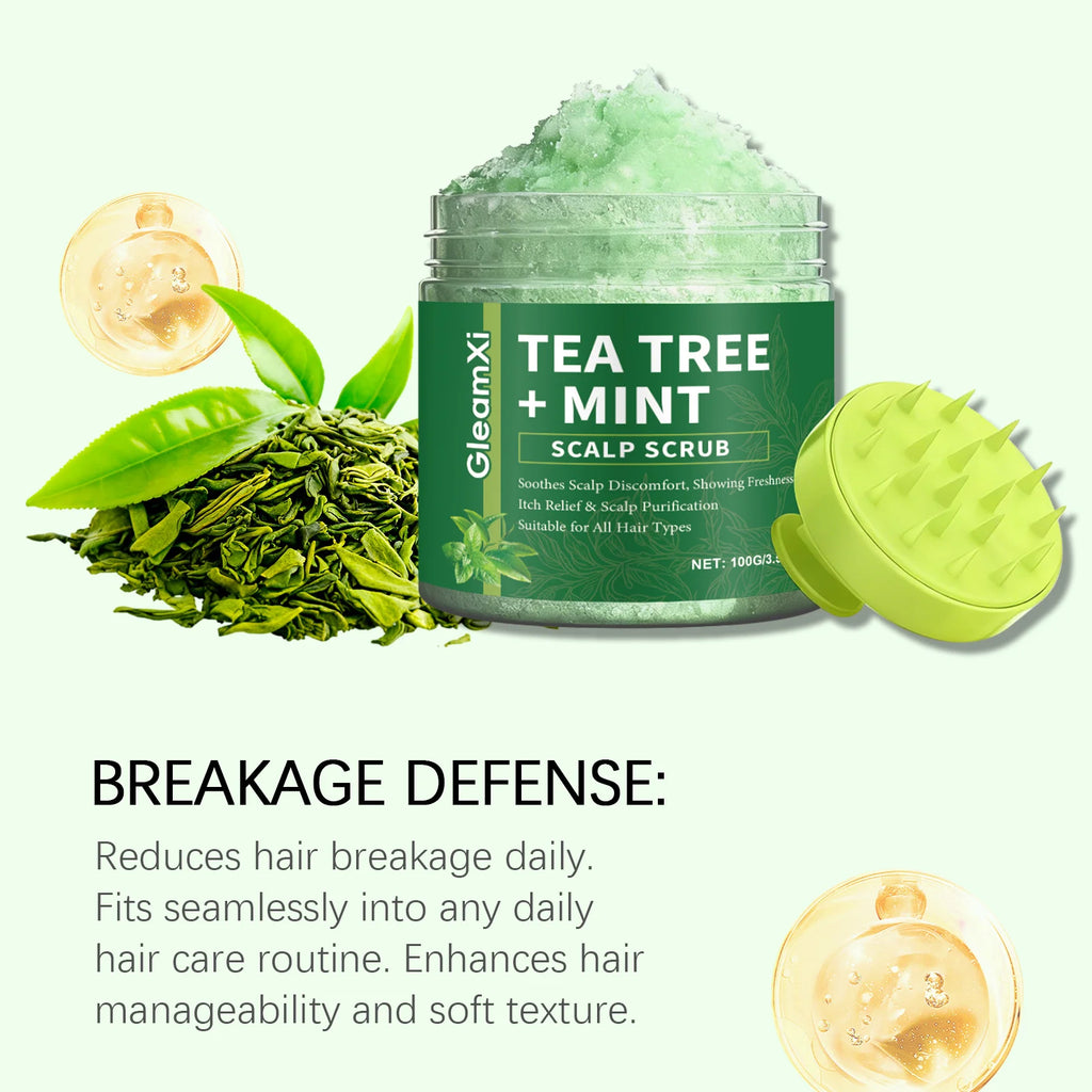 Tea Tree Scalp Scrub Anti-Dandruff Oil Control Refreshing Fluffy Anti-Breakage Soothing Nourishing Hair Deep Cleansing Shampoo Oasis Select