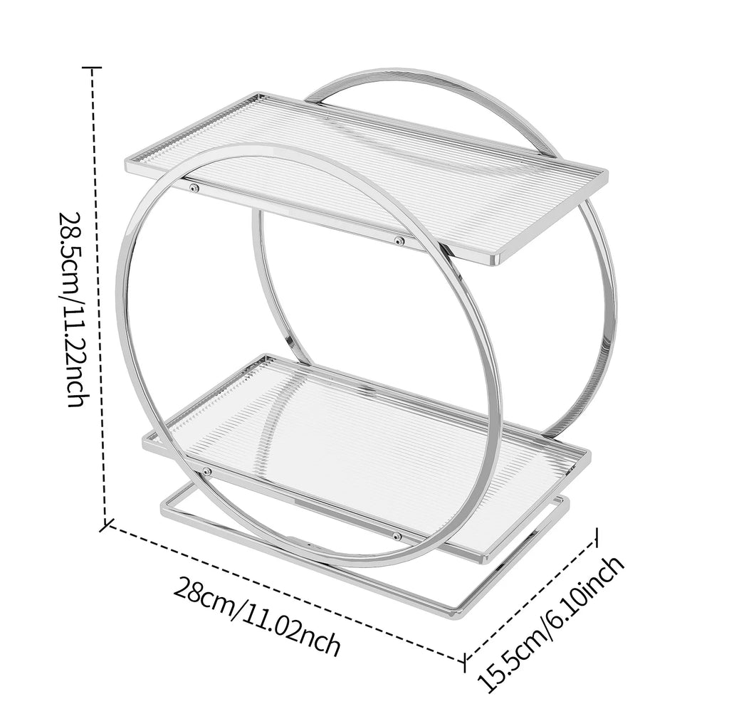 Light luxury toilet rack bathroom toilet hand wash countertop cosmetics storage box desktop vanity rack Oasis Select Silver PP board