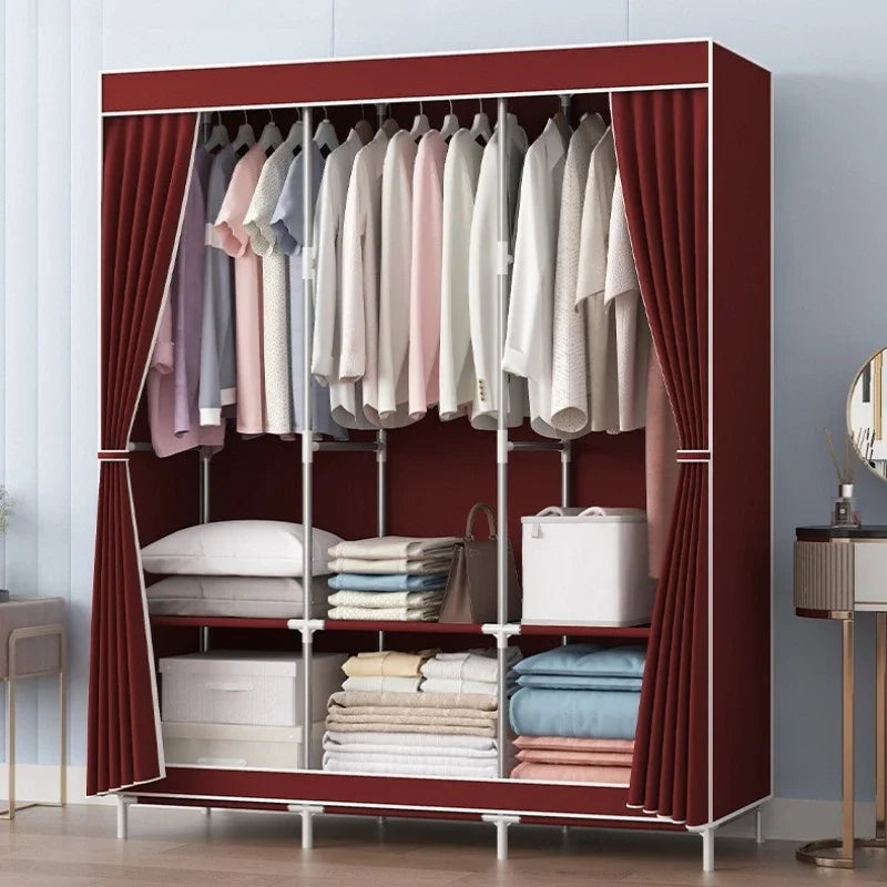 Multi-functional Simple wardrobe assembly wardrobe household simple storage steel frame modern wholesale cloth wardrobe Durable Oasis Select