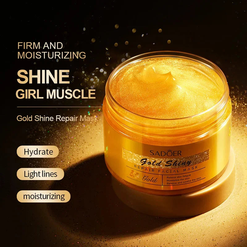 24K Gold Serum Cream Sleeping Mask Repair for Night Whitening Sleeping Beauty Mask Gel Cream Moisturizing Whitening Anti-wrinkle Oasis Select Gold - 120g