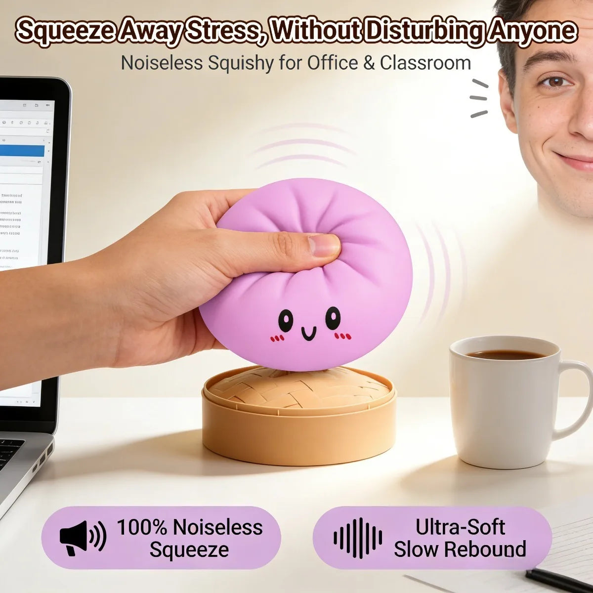 Colorful Dumpling Slow Rebound Soft Pinch Decompression Kawaii Squeeze Office Desk Decor Home Office Desktop Ornaments Oasis Select