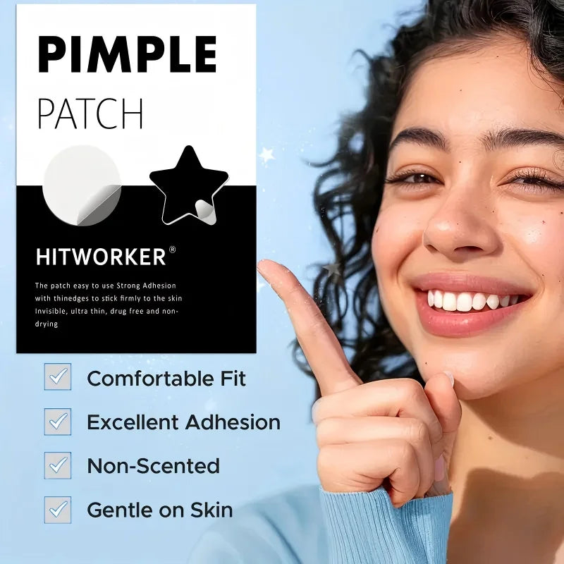 400/800pcs Hydrogel Acne Patch, Black Star and Round Cover Acne Patch, a skin care gift for men and women on Valentine's Day Oasis Select