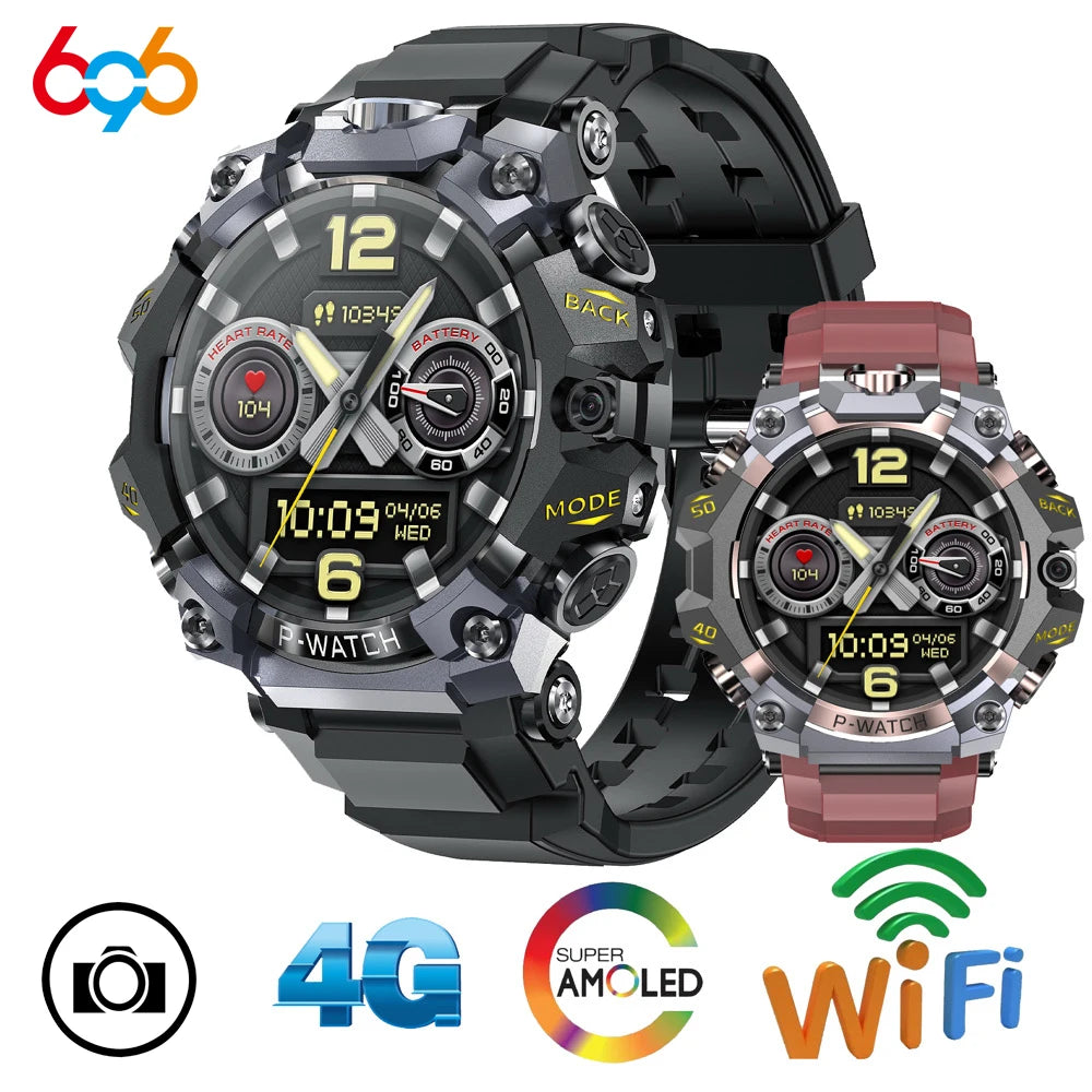 3+32G Smart Watches 800W+200W Dual Camera 4G Video Call Men Smartwatch Waterproof AMOLED GPS WIFI Multi Sport Mode APP Download Oasis Select