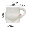 Creative Ceramic Coffee Mug Unique Hand Handle Design for Daily Beverage Office Home Funny Decorative Drinkware Gift Oasis Select about 320ml WHITE