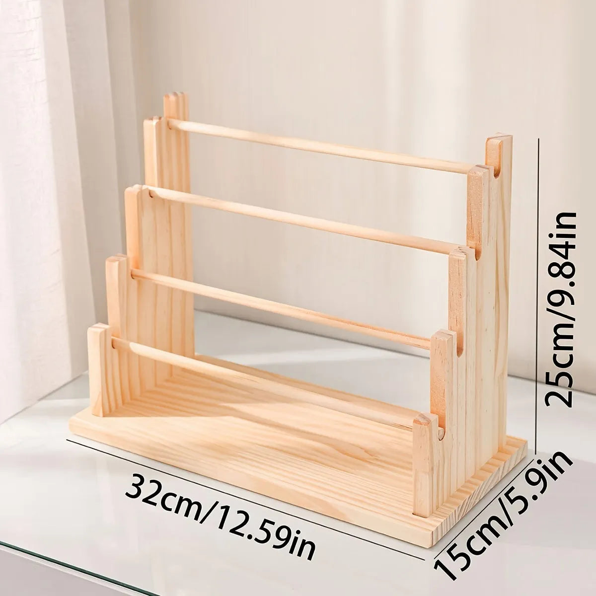 Vintage wooden bracelet storage rack, stepped bead display rack, jewelry storage rack, watch hair clip and headband display rack Oasis Select 4 Layer