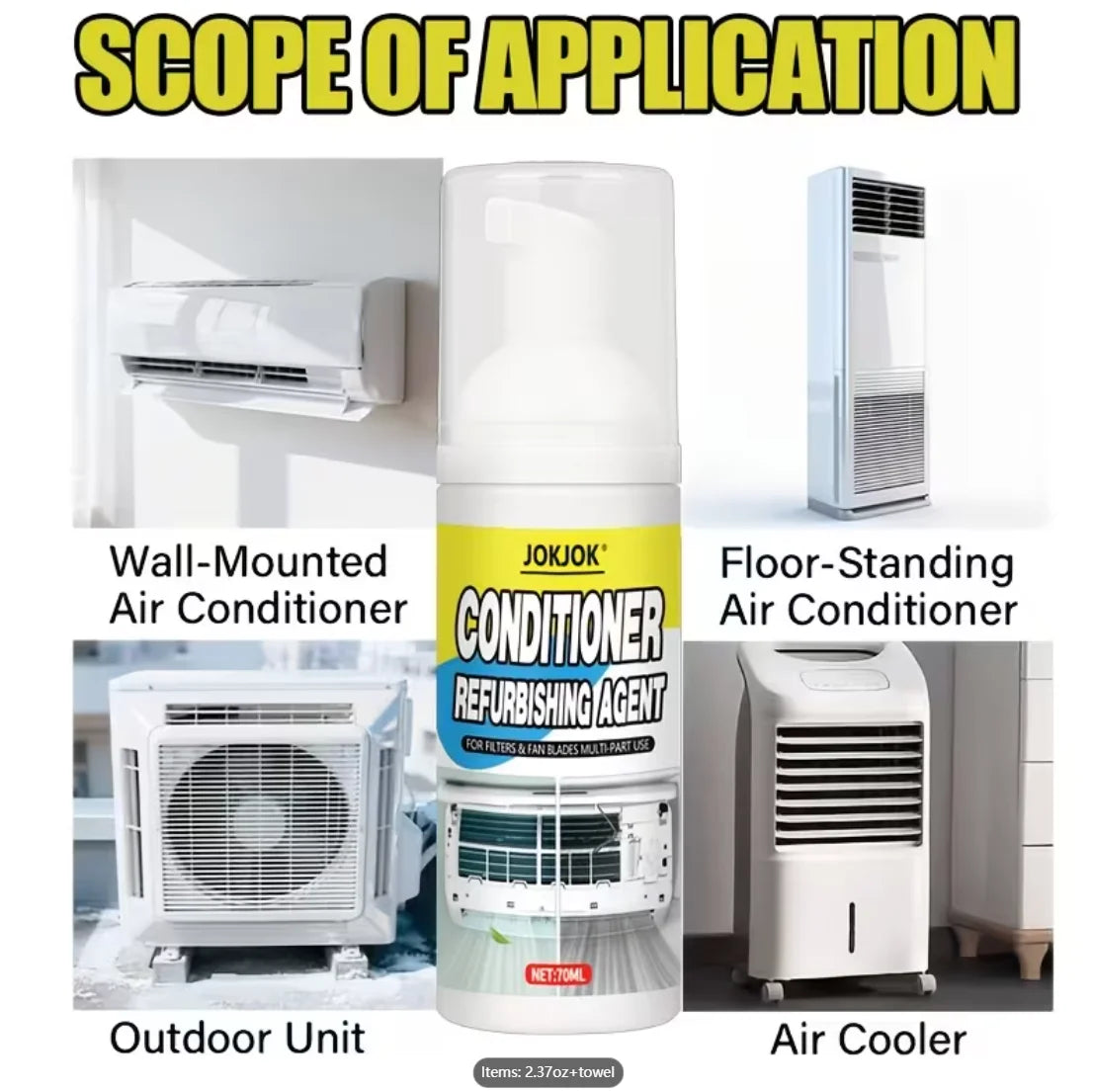 All Types Air Conditioner Cleaner - Surface Renovation Filter Polishing - No Hand Washing Required for Easy Maintenance Oasis Select