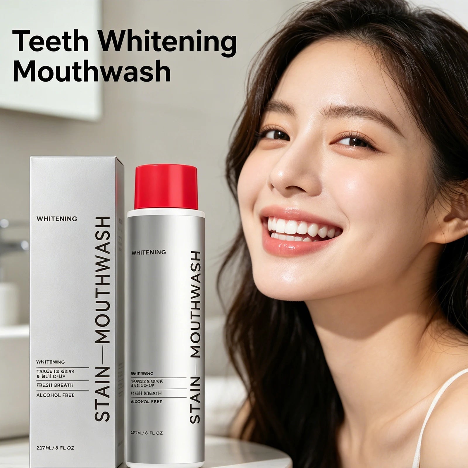 237ml Mouthwash Alcohol Free Teeth Whitening Plaque Tartar Remover Fresh Breath Gentle Oral Care Gum Therapy Remover Bleaching Oasis Select