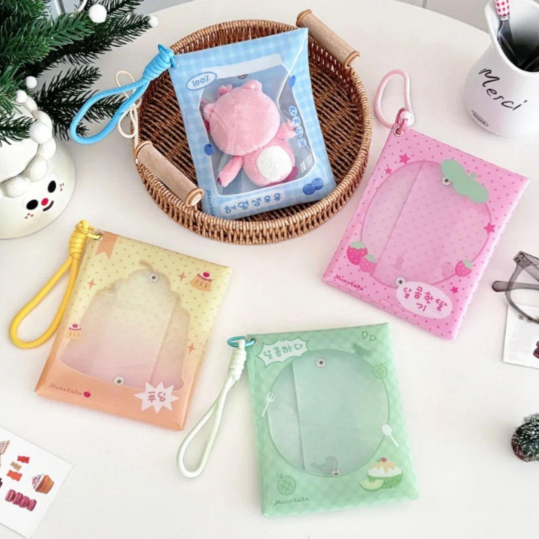 Transparent Doll Display Bag Colorful PVC Doll Carrying Case Dustproof Pouch with Lanyard Pendant Badge Storage Bag Supplies Oasis Select