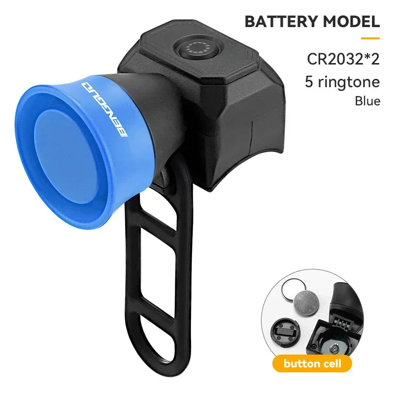 5 Mode Bike Electric Bell Horn Cycling USB Charging Motorcycle Ring Antitheft Waterproof Alarm Mountain Road Bicycle Accessories Oasis Select F