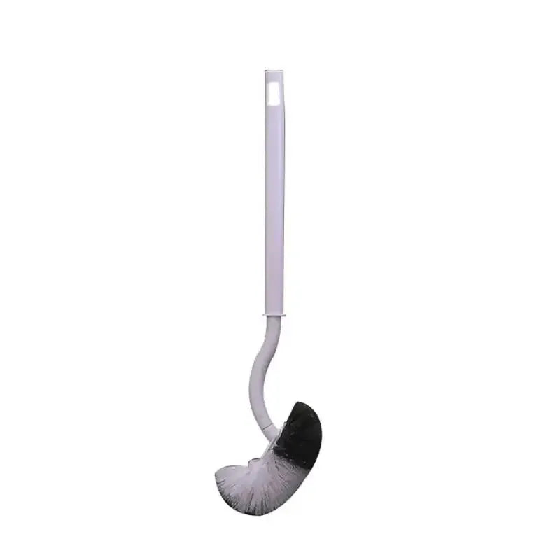 S-Shape Long Handle Toilet Brush – Wall-Mounted Soft Bristles Toilet Brush Oasis Select White