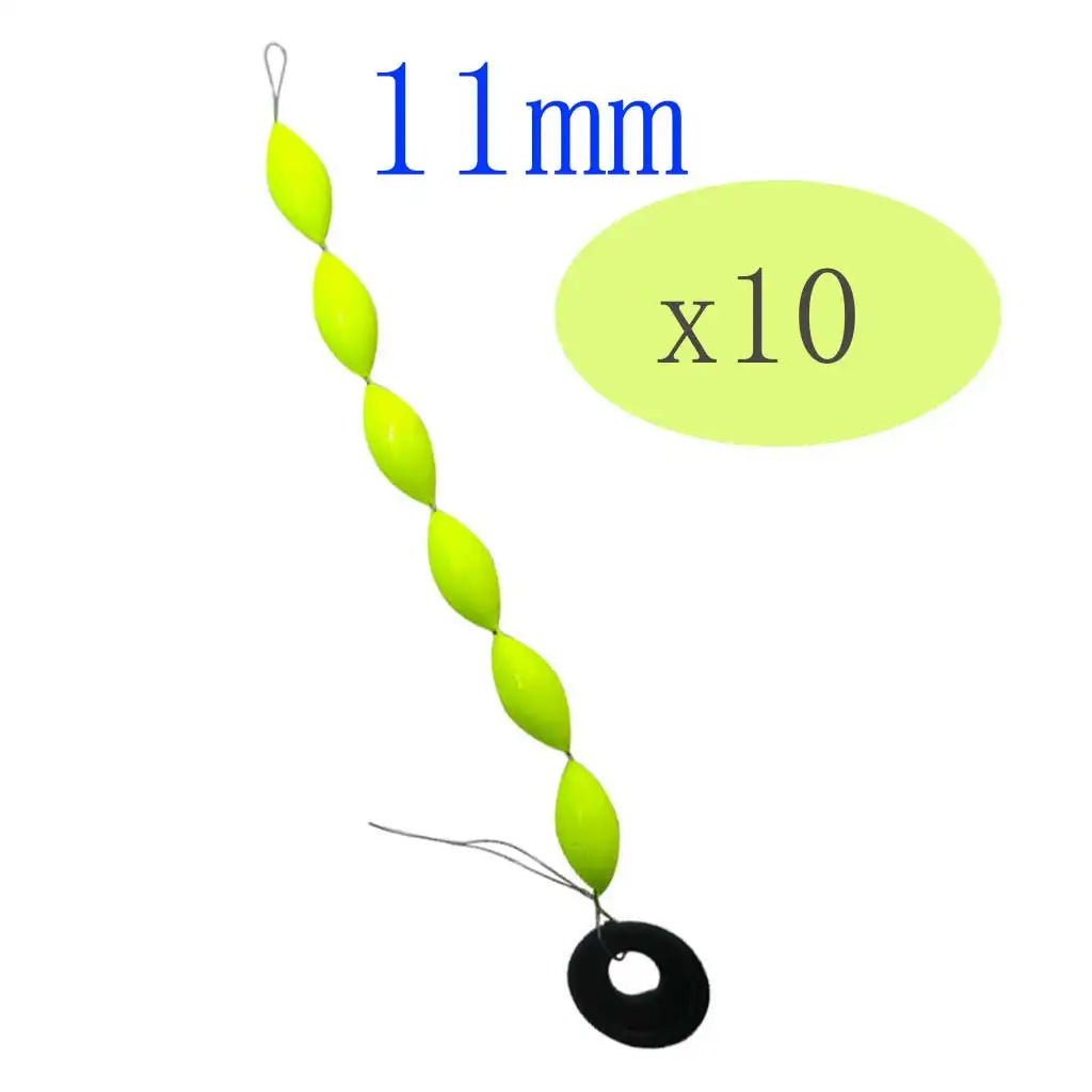 10/30bars Oblong Bean-Shaped Fishing Bobbers String Buoys for Still Water Fishing 7Star Centipede Style Buoy Drift Fishing Float Oasis Select 11mm10pcs
